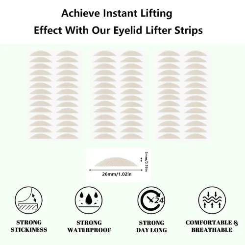 Miniatura 2 de 840PCs - Tira de elevación de párpados de fibra de uso médico de alta calidad para ojos de aspecto natural, levantamiento instantáneo de párpados