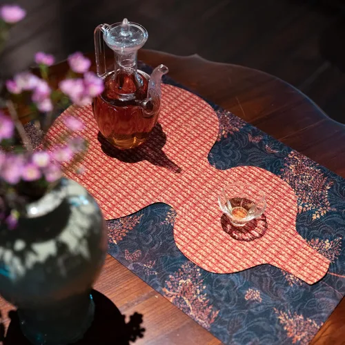 Miniatura 29 de Extra Long 2-Piece Table Runner Set 118, Waterproof Banquet Table Decor, Double Sided Event Cloth, Heavy Duty Tea Mat, Washable Reversible Brocade