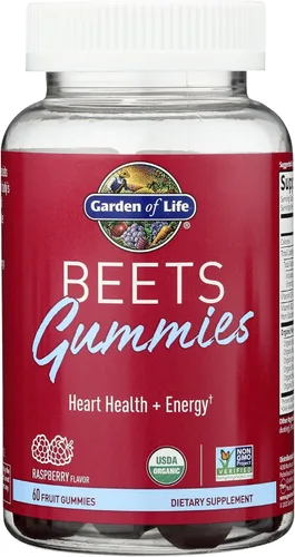 Miniatura 3 de Garden of Life - Gomitas orgánicas de remolacha con vitamina D y B12, gomitas de raíz de remolacha para la salud del corazón, energía, después