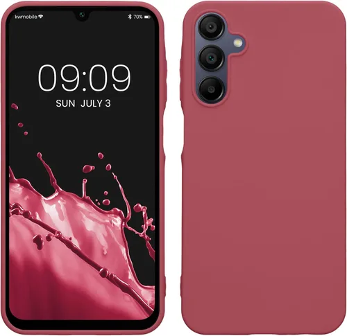 Miniatura 110 de kwmobile Funda compatible con Samsung Galaxy A23 4G / 5G - Funda de silicona TPU metálica suave y delgada - Rojo oscuro metálico