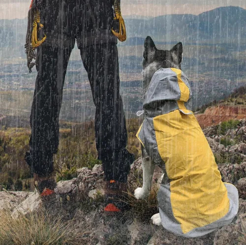 Miniatura 3 de Impermeable para perro, chaqueta impermeable para perro, chaqueta reflectante para perro con capucha, poncho ligero para perro, abrigo de lluvia