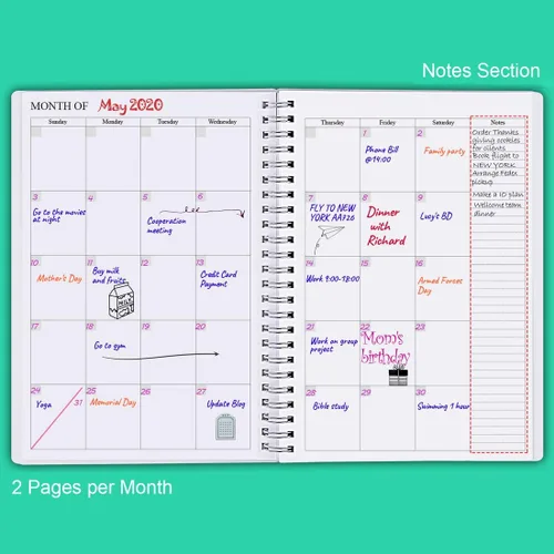 Miniatura 2 de Nokingo Agenda sin fecha para 2026 o cualquier año, organizador semanal y mensual para rastrear objetivos, 5.85 x 8.25 pulgadas, perfecto