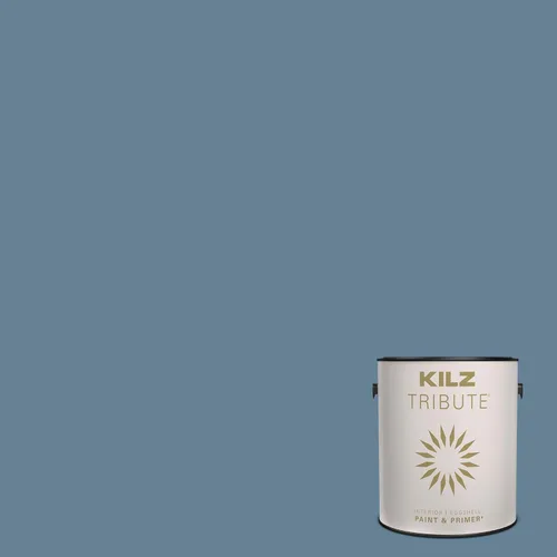 Miniatura 104 de KILZ TRIBUTE Pintura e imprimación, para interiores, semibrillante, Vintage Indigo, 1 galón Índigo Victoria