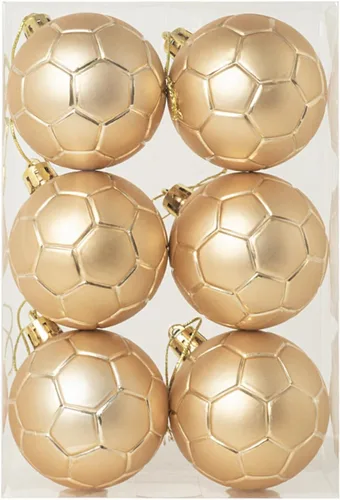Miniatura 11 de Ochine 6 bolas de Navidad de fútbol con temática de pelota de Navidad, bolas decorativas colgantes de fútbol de Navidad, adornos de árbol de Navidad