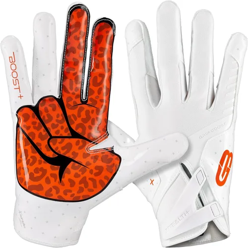 Miniatura 14 de Guantes de fútbol Grip Boost - Peace Stealth 6.0 Boost Plus Tecnología adhesiva - Guantes de fútbol para adultos y jóvenes para receptor abierto