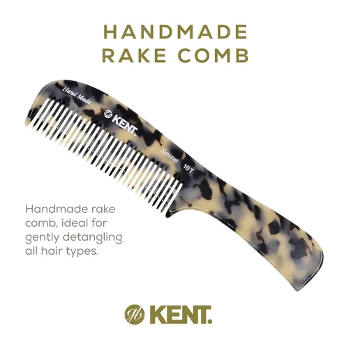 Miniatura 3 de Kent 10T TW Peine grande desempañador de dientes anchos hecho a mano, peine para cabello rizado y grueso, peines desempañadores para cabello húmedo