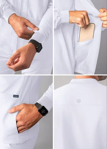 Miniatura 4 de Adar Addition Scrubs para hombre - Chaqueta médica con cremallera