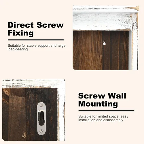 Miniatura 8 de Nisorpa Estante de especias de 3 niveles para montar en la pared, estante de especias de cocina de madera rústica quemada para colgar en la pared