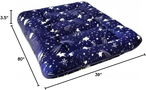 Miniatura 2 de MAXYOYO Colchón de futón japonés de cielo estrellado azul marino, colchón portátil de tatami para camping, almohadilla para dormir para niños, Cielo