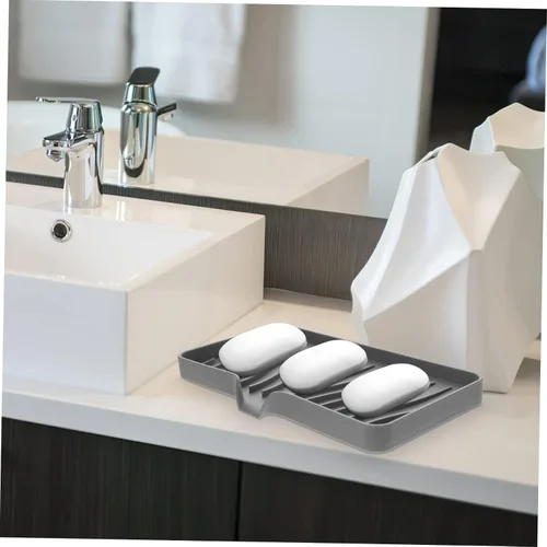 Miniatura 7 de Jabonera de silicona y soporte de esponja para fregadero de cocina y ducha, bandeja de jabón autodrenante para una fácil limpieza y organización