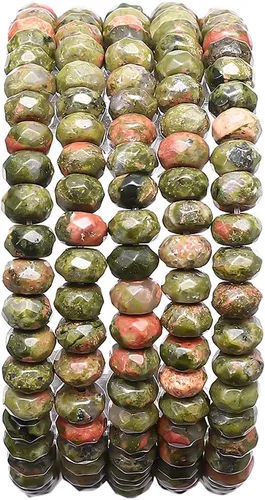 Miniatura 55 de BEADIA Cuentas Facetadas de Piedra Natural Amazonita Rondelle 3x4mm Cuentas Semipreciosas Sueltas para Hacer Joyas 38cm