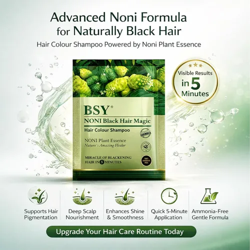 Miniatura 5 de BSY Noni Black Hair Magic Champú para teñir el cabello, 0.4 fl oz - Paquete de 24 sobres