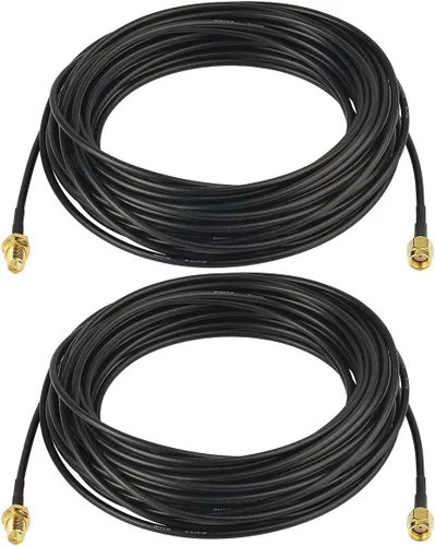 Miniatura 11 de Bingfu Cable de extensión de antena WiFi, paquete de 2 unidades RP-SMA macho a RP-SMA hembra Cable RG174 de 9.8 ft 10 pies para enrutador WiFi