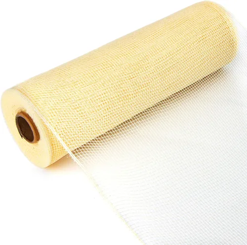 Miniatura 9 de Ribbli Cinta de malla beige, 10 pulgadas x 30 pies (10 yardas), uso para guirnaldas de corona de Pascua y decoración de otoño (no metálica)