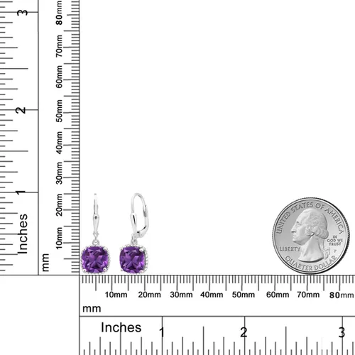 Miniatura 86 de Gem Stone King Aretes colgantes de plata de ley 925 de 0.315 pulgadas para mujer