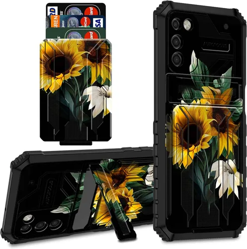Miniatura 61 de Funda tipo cartera para Samsung Galaxy S22 Ultra con soporte para tarjeta de crédito y soporte de doble capa de policarbonato duro de PC suave TPU a