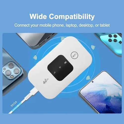 Miniatura 3 de Hotspot móvil, enrutador portátil de viaje soporta 10 usuarios al mismo tiempo, dispositivo de bolsillo con batería grande de 2100 mAh