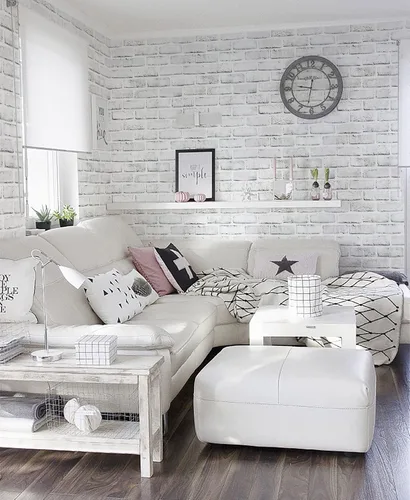 Miniatura 3 de Timeet Papel tapiz de ladrillo para despegar y pegar, papel tapiz de ladrillo blanco y gris, autoadhesivo, papel de pared extraíble para decoración