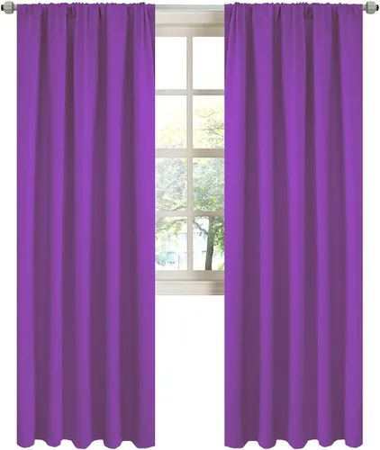 Miniatura 35 de LA PALMA Cortinas opacas con bolsillo para cortinero para sala de estar, bloqueo de luz, aislamiento térmico, reducción de ruido, cortinas
