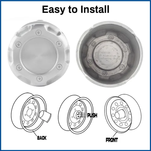Miniatura 7 de Tapas Centrales de Rueda de Empuje de 3.27 pulgadas de Aluminio que se Ajustan a Orificio Central de 3.27" para Ruedas y Aros de Camión Remolque RV