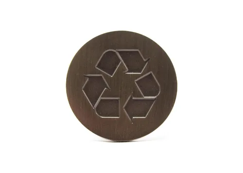 Miniatura 8 de Logotipo de reciclaje, emblema, medallón, cocina, oficina, parte delantera del gabinete, 1.5 pulgadas, acero inoxidable, latón, negro mate