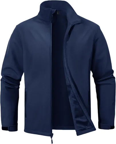 Miniatura 8 de ZITY Chaqueta Softshell Ligera para Hombre con Forro Polar Impermeable Chaqueta de Lluvia con Cremallera Carcasa Suave Cortavientos Rompevientos