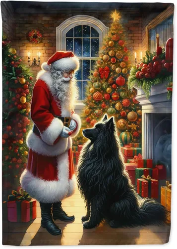 Miniatura 25 de Caroline's Treasures DAC4159CHF - Bandera de casa de Husky siberiano y Papá Noel para porche, grande, para colgar en la pared, poliéster