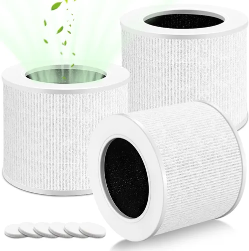 Miniatura 9 de 6 paquetes de filtro de repuesto Core Mini para purificador de aire LEVOIT, filtros 3-en-1 de grado H13 compatibles con LEVOIT Air Purifier Core 6
