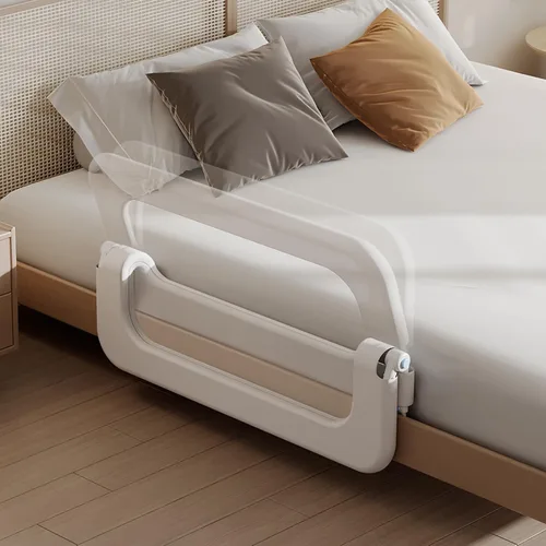 Miniatura 2 de Barandilla de protección para cama de bebé para niños pequeños, altura ajustable de 32 pulgadas, barandilla de cama abatible, barandilla lateral