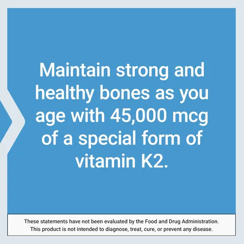 Miniatura 6 de Life Extension Mega Vitamina K2 de alta potencia para huesos fuertes, clínicamente estudiada 45 mg de dosis K2, promueve una densidad ósea