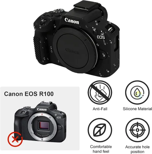 Miniatura 2 de Leayjeen Funda protectora de silicona compatible con cámara Canon EOSR50, carcasa protectora de silicona suave para cámara R50, con cubierta