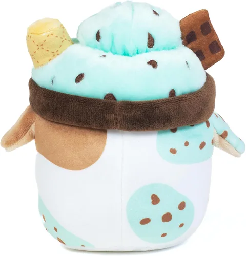 Miniatura 7 de Cuddle Barn PlushGoals Mooshake con chispas de chocolate menta Juguete de peluche súper suave con aroma kawaii, 7 pulgadas