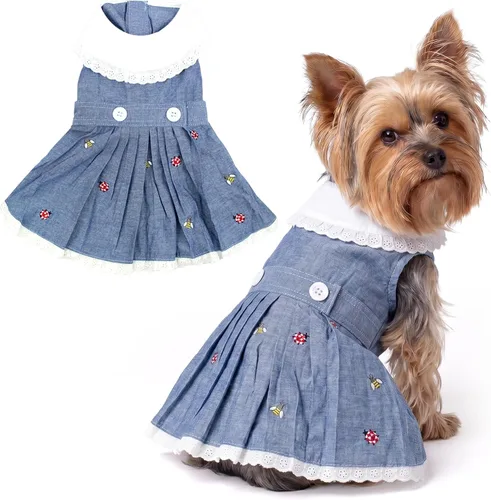 Miniatura 84 de Parisian Pet Chambray - Vestido para perro - Ligero sin mangas para perro, niña, talla XS Chambray en general