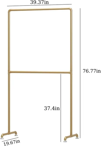 Miniatura 6 de Perchero Industrial de Tubería para Ropa, Perchero de Ropa de Metal Resistente con Barras Dobles, Perchero de Prendas Independiente para Dormitorio