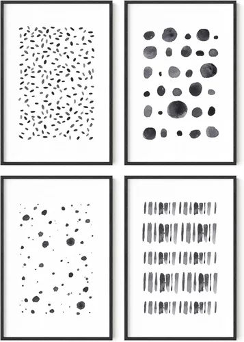 Miniatura 87 de HAUS AND HUES Arte abstracto para pared en blanco y negro, juego de 4 pósteres minimalistas en blanco y negro para paredes, pósteres estéticos Juego