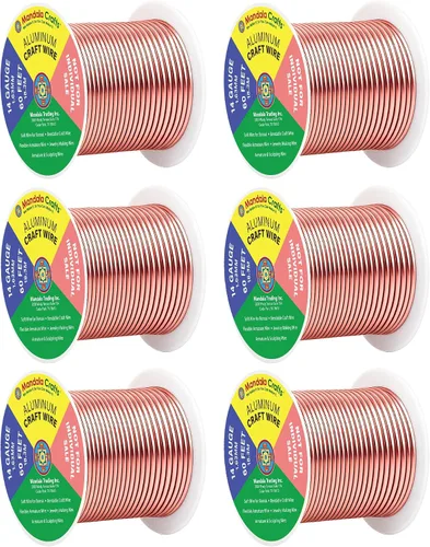 Miniatura 70 de Mandala Crafts - Alambre de aluminio anodizado de 8 calibre para hacer joyas - 9.75 m de alambre flexible negro colorido - Flexible para bonsái