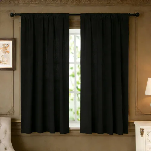 nanbowang - Cortinas de terciopelo negro; cortinas de terciopelo de 63 pulgadas de largo, suaves, con bolsillo para cortinero, con aislamiento