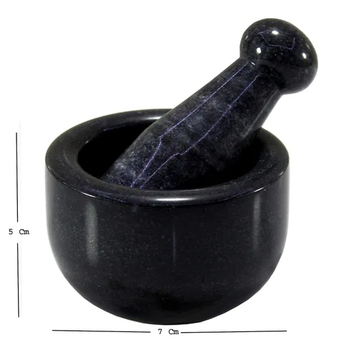 Miniatura 3 de KLEO Juego de mortero y mortero de piedra natural de 3 pulgadas, molinillo de especias y hierbas resistente, triturador de guacamole, no poroso