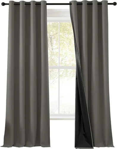 Miniatura 12 de RYB HOME Cortinas negras 100% opacas de 84 pulgadas de largo para dormitorio, sala de estar, cortinas de oscurecimiento de habitación para Negro