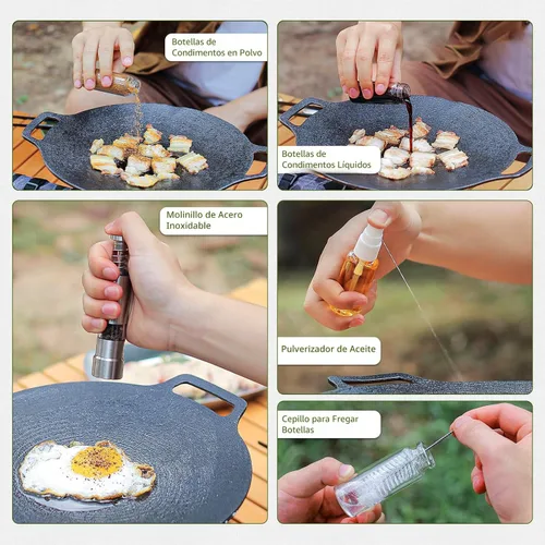 Miniatura 4 de TOBWOLF Kit de especias de camping con 9 tarros, 2 molinillos de sal/pimienta, bolsa de especias portátil, bolsa de almacenamiento de condimentos