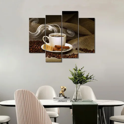 Miniatura 6 de Arte de pared de café y grano de café para cocina, cuadros impresos en lienzo, alimentos, la imagen para decoración moderna del hogar