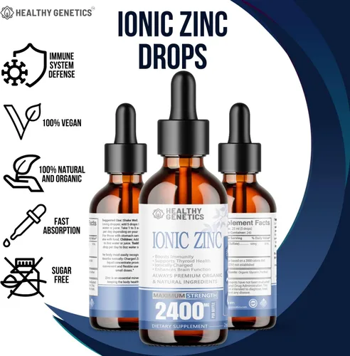 Miniatura 3 de Concentrado líquido de gotas de zinc para toda la familia Suministro para 240 días Sulfato de zinc 2400 mg Inmunidad, estado de ánimo