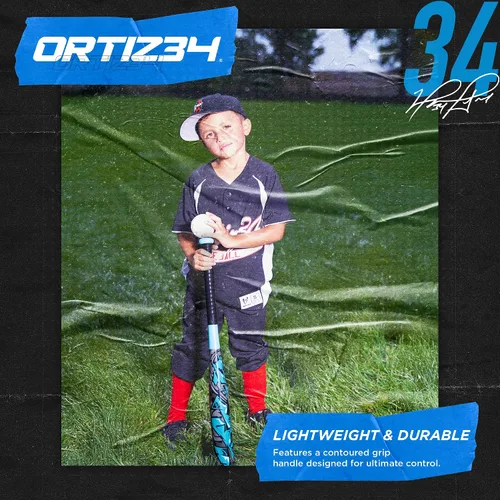 Miniatura 4 de Ortiz34 Juego de bate y pelota – Juego de bate y pelota de plástico de grafiti – David Ortiz juego de béisbol para el patio trasero para jóvenes