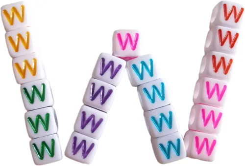 Miniatura 10 de Xeahung 200 cuentas de letras acrílicas cuadradas multicolor para hacer joyas, llaveros de bricolaje, collares, pulseras, decoraciones