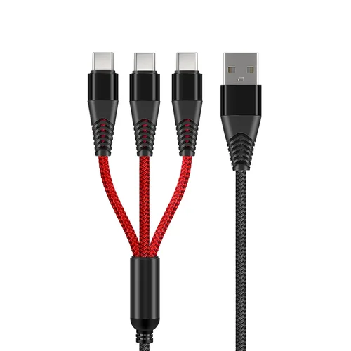 Miniatura 5 de Cable USB C, 1 divisor a enchufe de 3 vías, cable de carga rápida para teléfono inteligente Android Samsung Galaxy tipo C, tableta Fire Kindle
