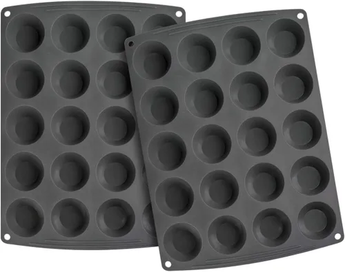 Webake Molde de silicona antiadherente para hornear mini magdalenas, magdalenas, tartas, magdalenas, bombas de grasa Keto, paquete de 2