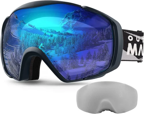 Miniatura 35 de OutdoorMaster Gafas de esquí con cubierta, gafas de nieve para snowboard OTG antivaho