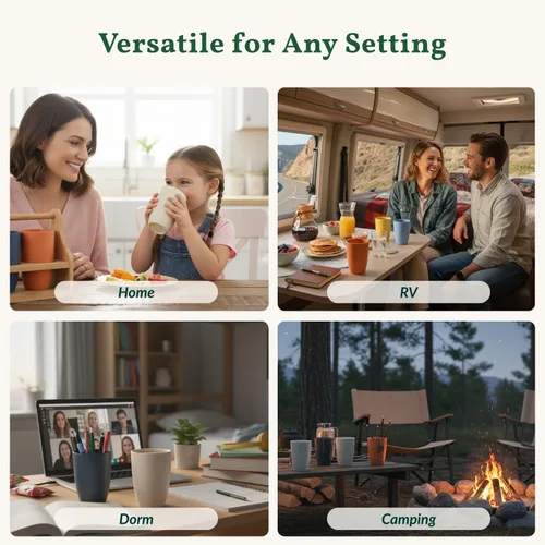 Miniatura 7 de Homienly Vasos de plástico irrompibles para cocina, campamento, picnic, caravana, microondas y lavavajillas, vasos de 16 onzas para niños, agua