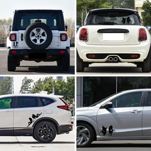Miniatura 4 de 3 pares de calcomanías sexy de ángel y chica demonio, pegatinas de vinilo traviesas y bonitas, troqueladas, de bueno y malo, para ventanas, autos