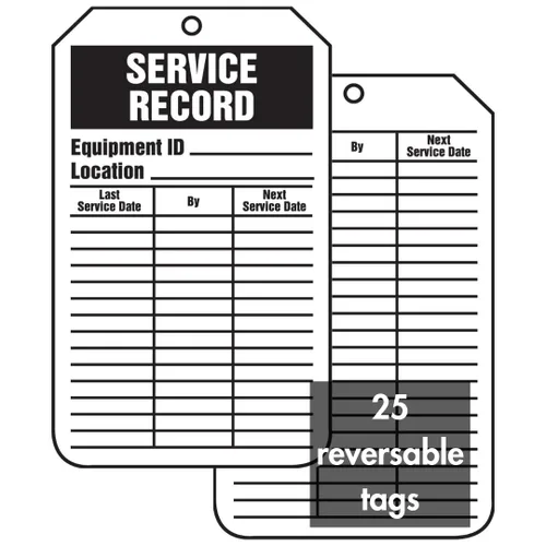 Accuform Signs TRS319CTP - Etiqueta de registro de estado, leyenda "registro de servicio", 5.75 pulgadas de largo x 3.25 pulgadas de ancho x 0.010